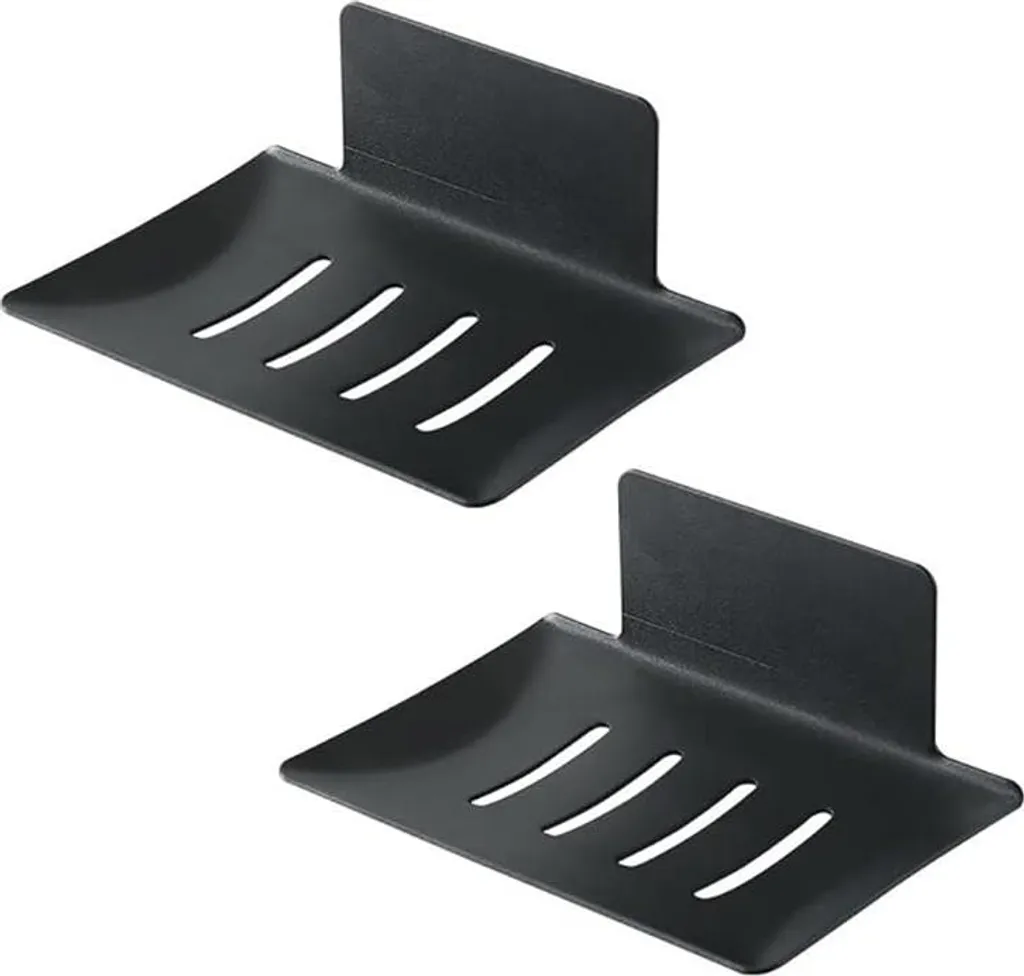Fini les trous : porte-savon noir inox sans perçage lot de 2 pour salle de bain