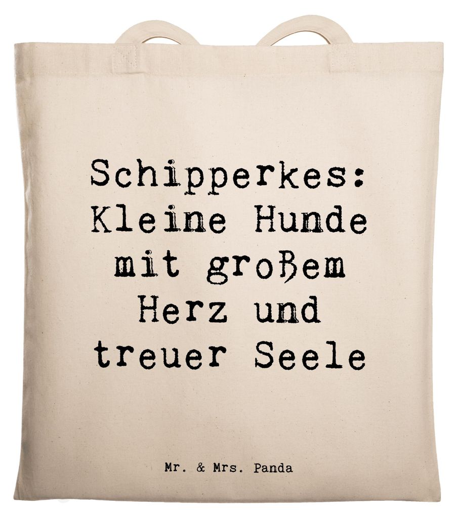 Mr. & Mrs. Panda totebag Spruch Schipperkes Herz - Transparent - Geschenk, Wachhund, Hunderassen Charakter, intelligenter Hund, Hunderasse, Schippe...