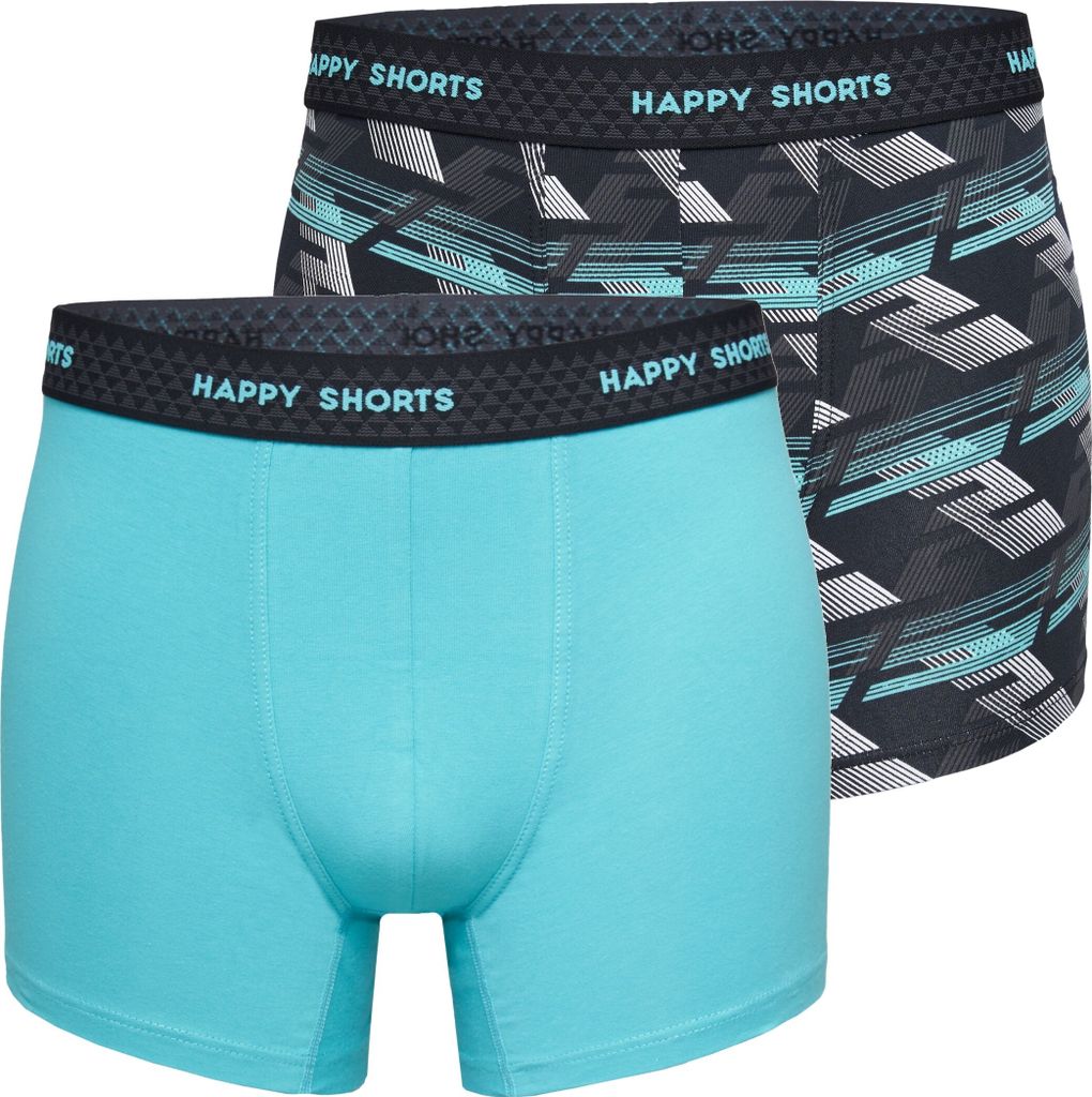 Happy Shorts Herren Retro Pants 2-Pack Solids - Graphic Print - Größe M