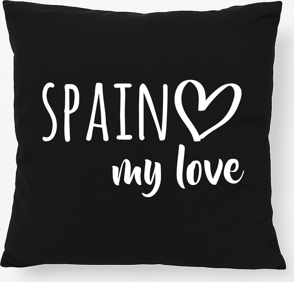 Huuraa Kissen Spain my love 40x40cm mit Füllung Black Baumwolle Dekokissen Geschenkidee