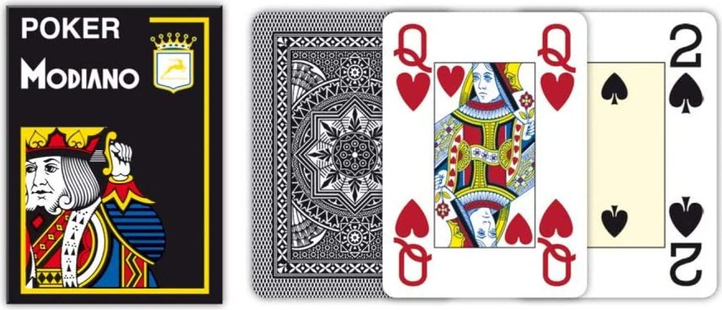 Modiano Pokerkarten Schwarz 100% Plastik 4 Large Index Zdjęcie produktu 