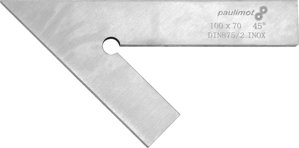 PAULIMOT Flachwinkel 45° 100 x 70 mm, DIN 875/2, rostfrei INOX