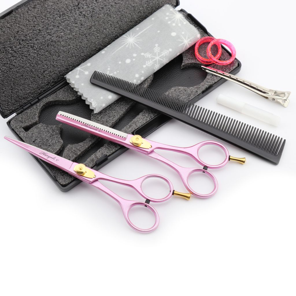 Haarschere Professionelles Friseurscheren-Set, Haarschere und Effilierschere verstellbar + Fingerauflage
