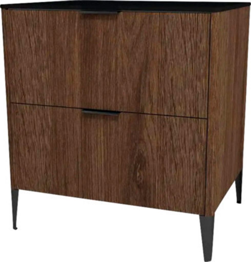 Kommode mit 2 Schubladen Devo Lotos 76x70x53 cm bronze expressive oak/schwarz