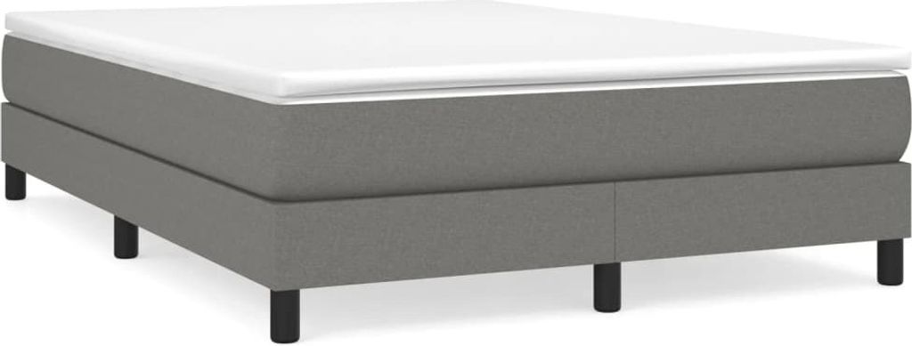 Cadre de lit sans matelas gris foncé 140x200 cm Tissu Image du produit 