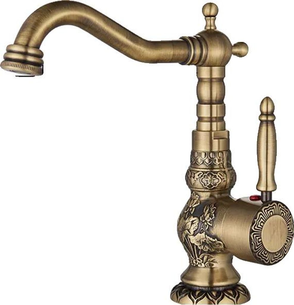 Waschtischarmatur, deckenmontiert, antikmessing Finish, Kurz