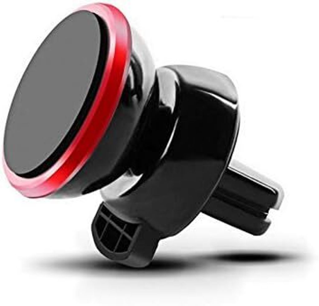 System-S Universal Auto Magnet Halterung KFZ magnetischer Lüftungsgitter Halter Luftgitterhalter für Smartphone Handy und andere Geräte in Rot
