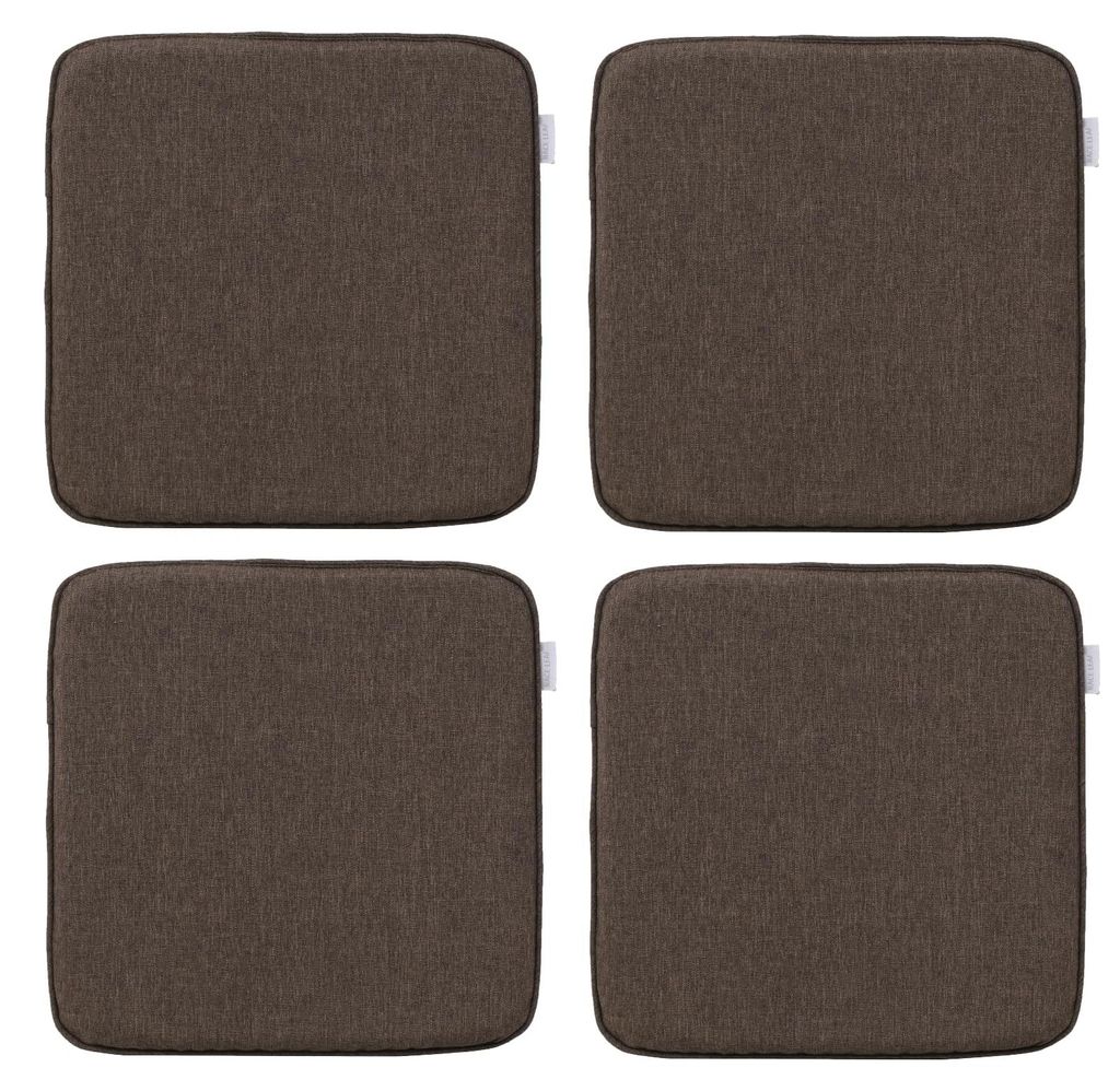 Set mit 4 Sitzkissen, 40,5 x 40,5 cm, Memory-Schaum, langsame Rückstellkraft, wasserdichte Oberfläche, rutschfeste Unterseite, schwarz (dunkelbraun)
