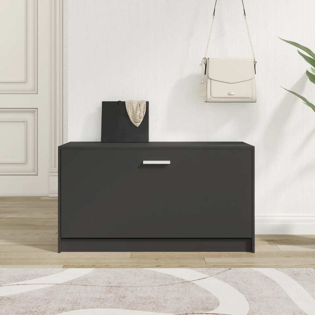 "im Angebot" Schuhbank Schwarz 80x24x45 cm Holzwerkstoff - Schuhregale CC15387
