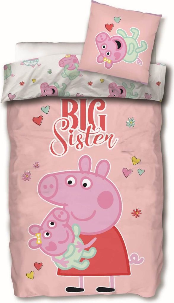 Peppa & Evie - Wende-Bettwäsche-Set, 135x200 & 80x80, Peppa Produktbild 