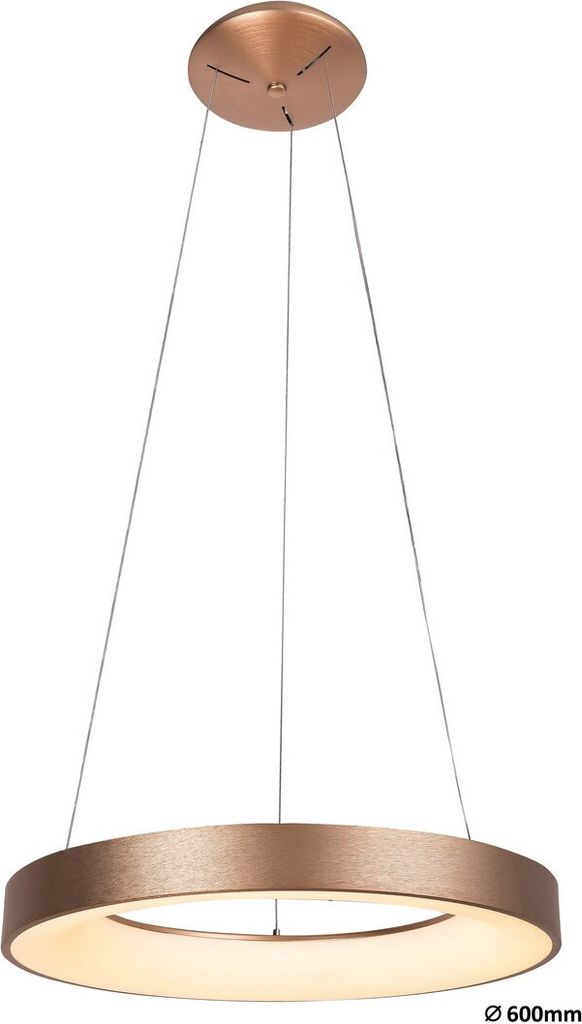 Rabalux 5054 Pendelleuchte Carmella, 50W, 4000K, 3350lm, gold-weiß, rund, neutralweiß, Modern, ø600mm