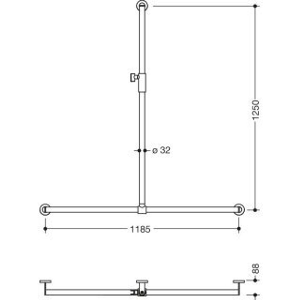 HEWI 900.35M40240 DUHA, d:32, A1:1250. W1:1184,