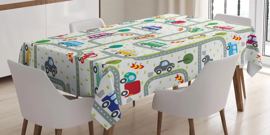 ABAKUHAUS Tovaglia Auto 140x200cm | Tessuto Tecnico Multicolore
