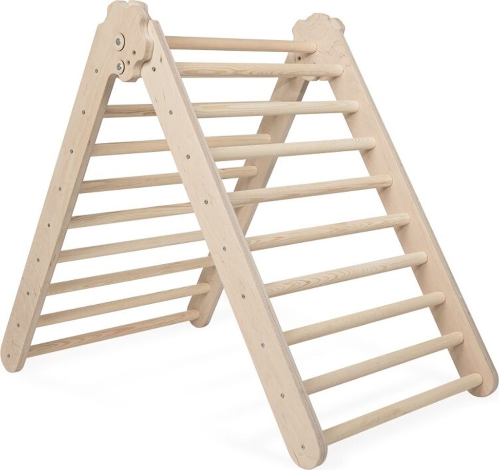 MAMOI Klettergerüst indoor, Kletterdreieck aus holz, Baby kinder klettern, Kletterturm, Kletterbogen, Maxi Holzbogen für spielplatz ab 1/2/3 jahre