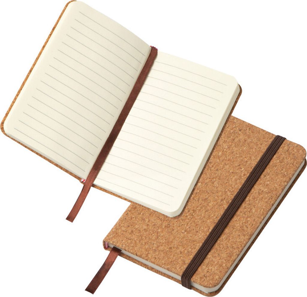 Notizbuch mit Korkeinband, / Kladde / DIN A6 / 160 Seiten / liniert