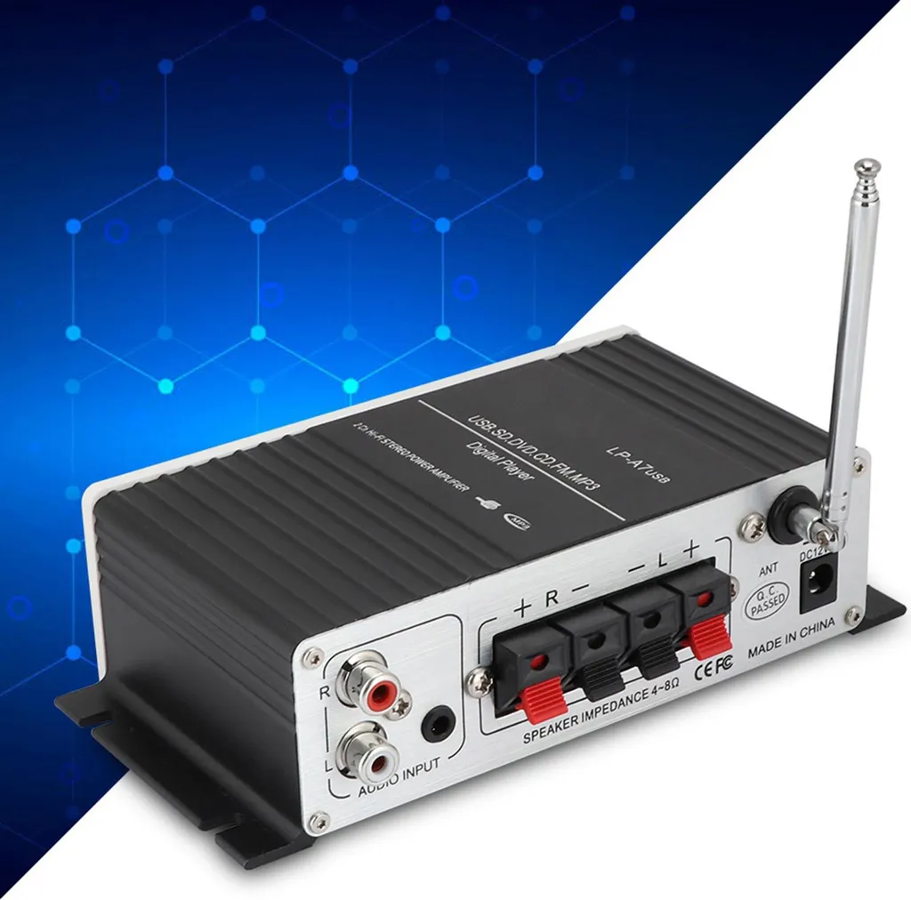 Amplificateur stéréo numérique A7 avec lecteur MP3 et télécommande - 5