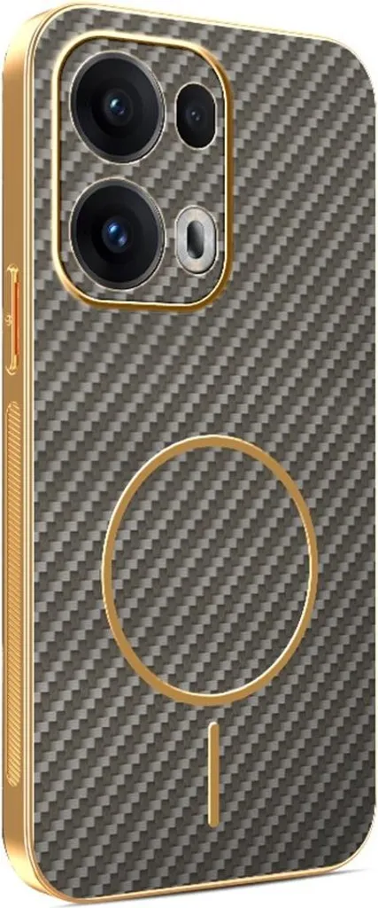 Custodia MagSafe Oppo Reno13 Pro: Cover Phonesta Luxury Carbon Fiber Marrone