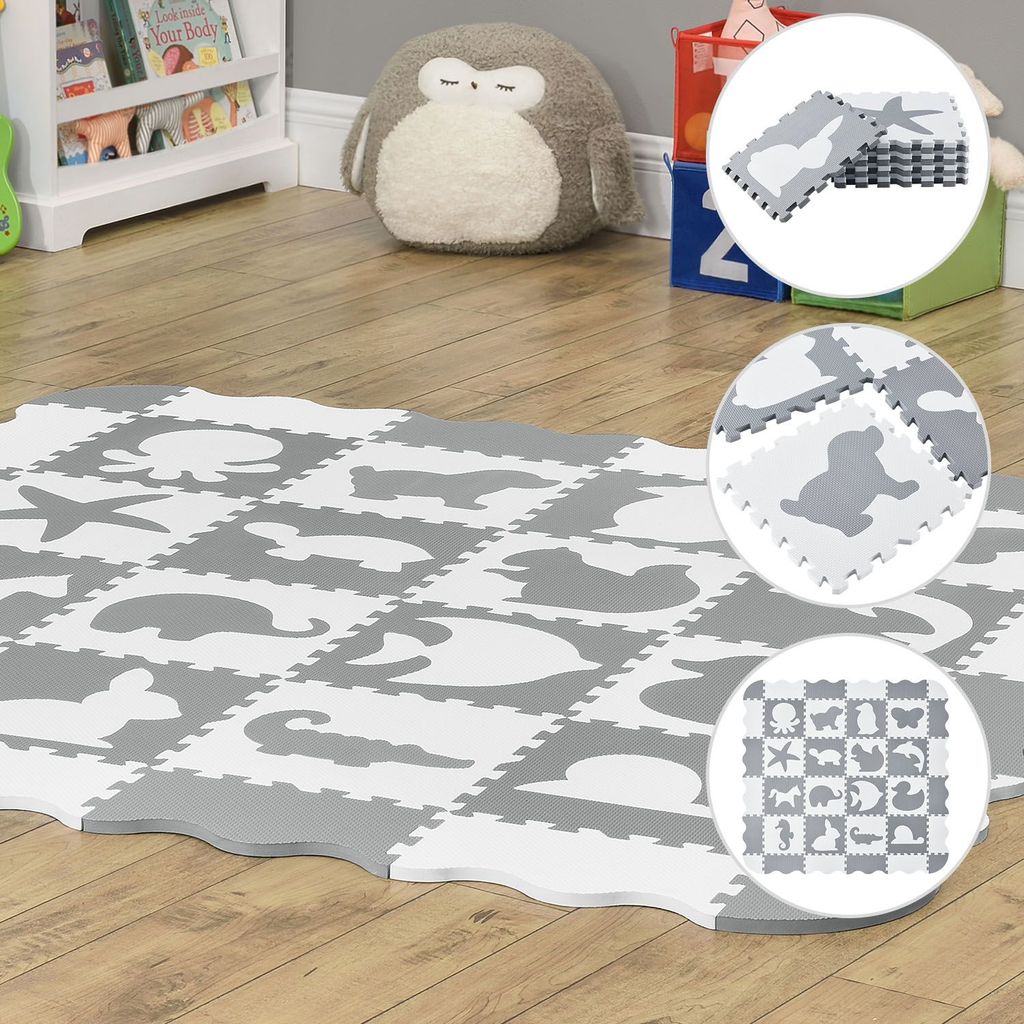 24 Stk 30 x 30cm Schaumstoff Puzzlematte Bodenmatten Turnmatte kindermatte 