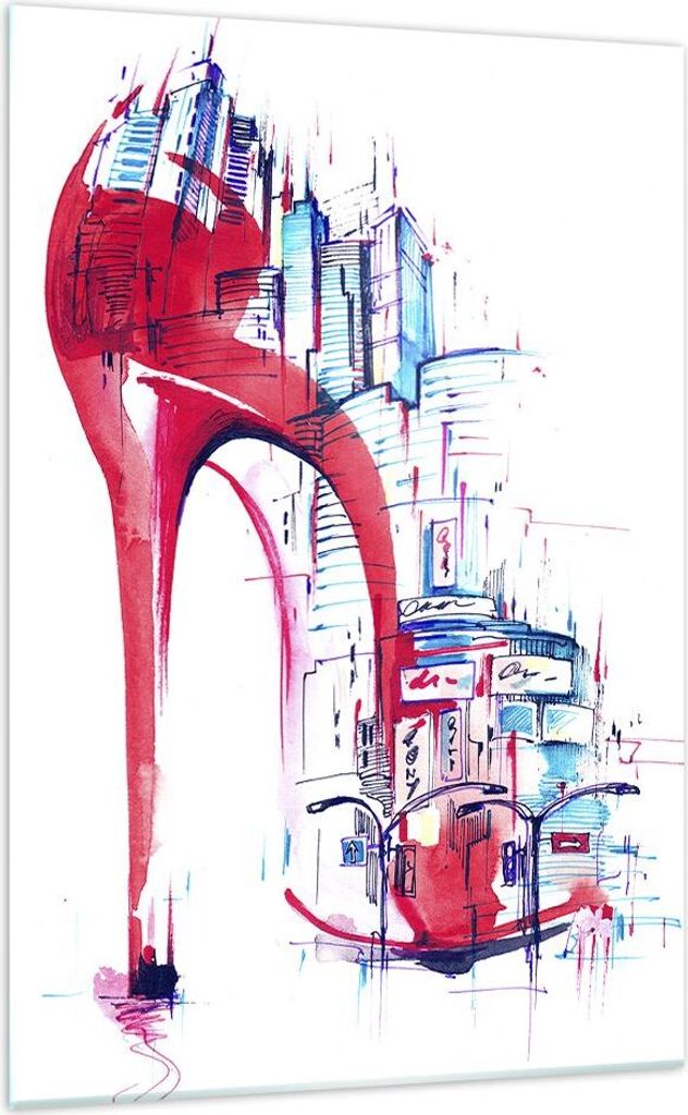 Bilder auf glas - Einteilig - Heel Eleganz Individualität illustration - 70x100cm - Glasbilder - Wandbilder - Bilder - Wanddekoration aus Glas - G...