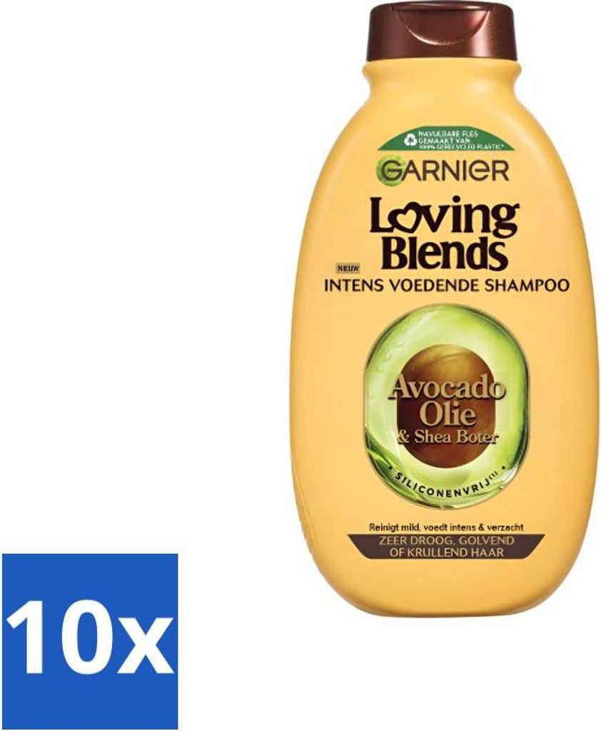Garnier Loving Blends Avocadoöl und Sheabutter Shampoo 300 ml - Vorteilspack - 10 Stücke