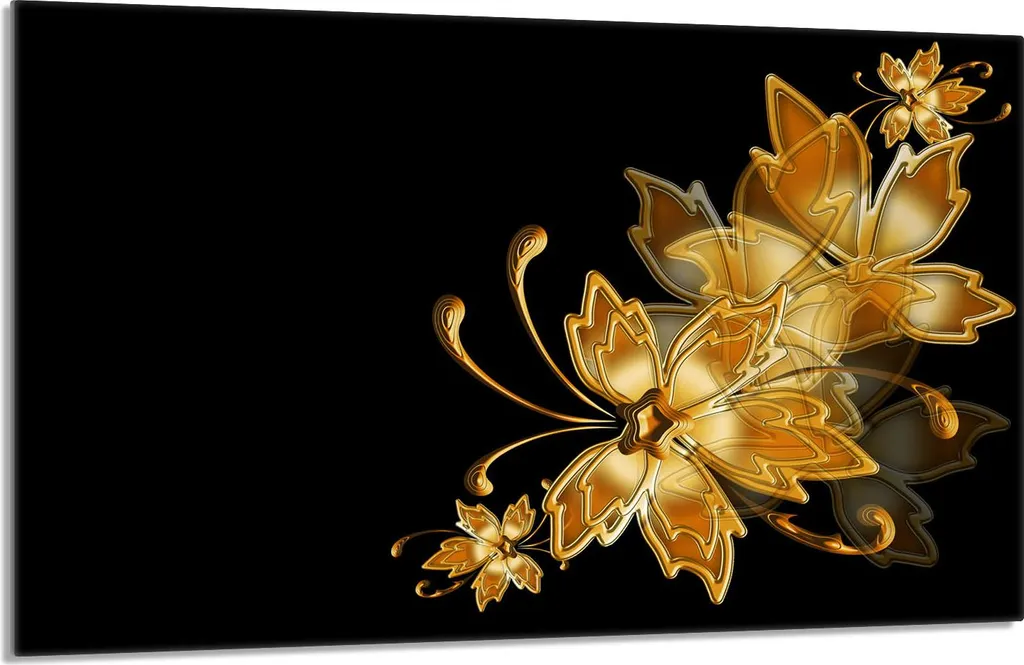 Copertura Piano Cottura 80x52cm Golden Black Protezione Schizzi Vetro