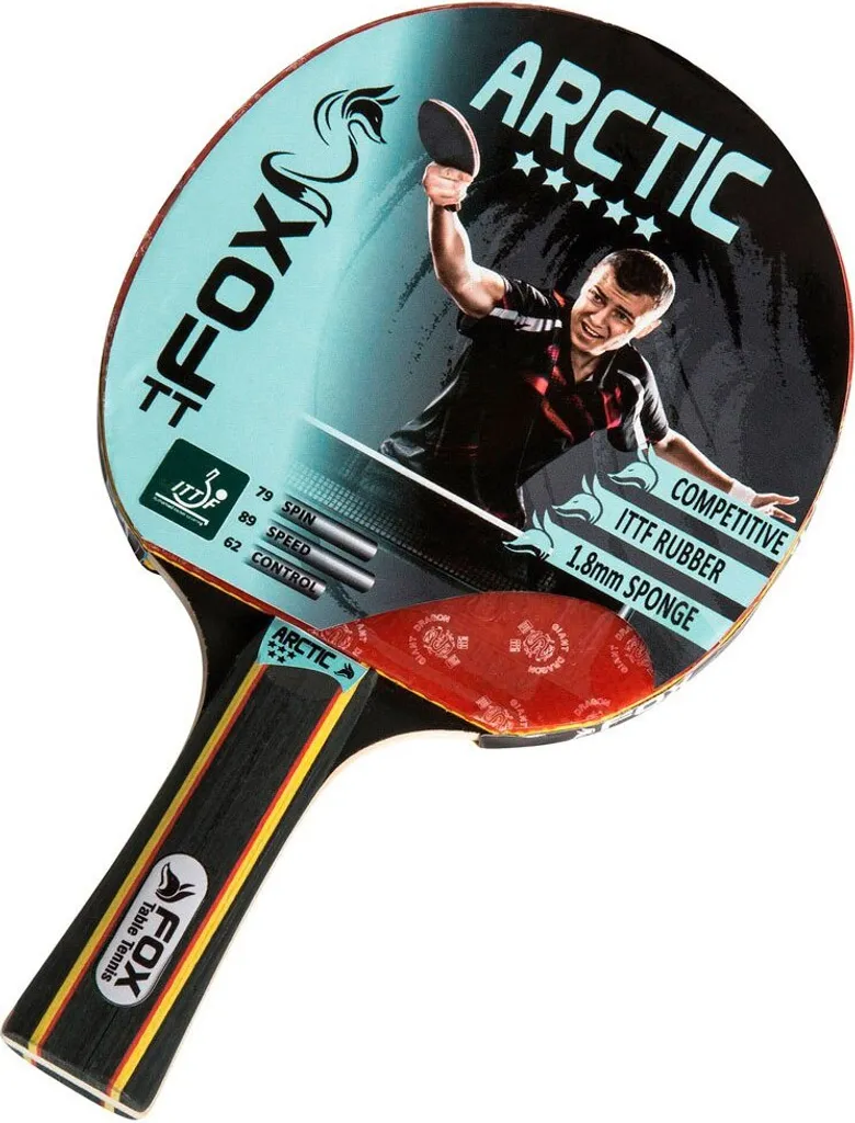 Raquette de ping-pong pour compétition Fox TT Arctic 5 Star rouge noir