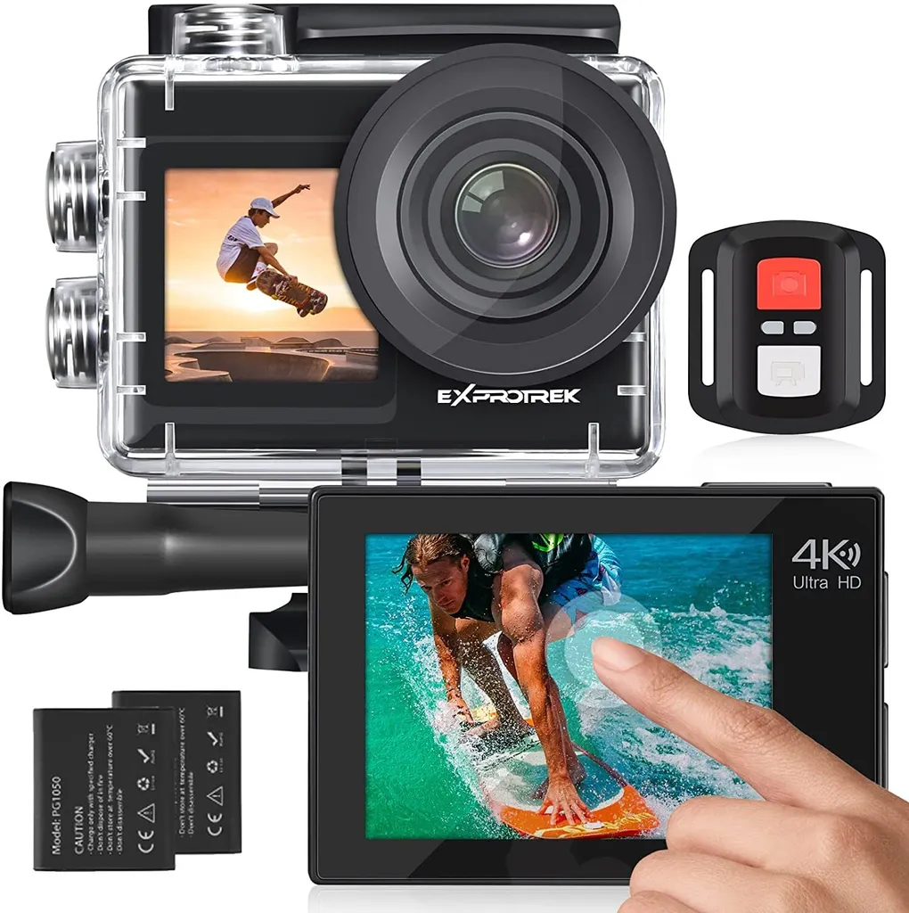 Exprotrek Caméra Plongée Étanche 40M Ultra HD 4K 20MP Action Caméra