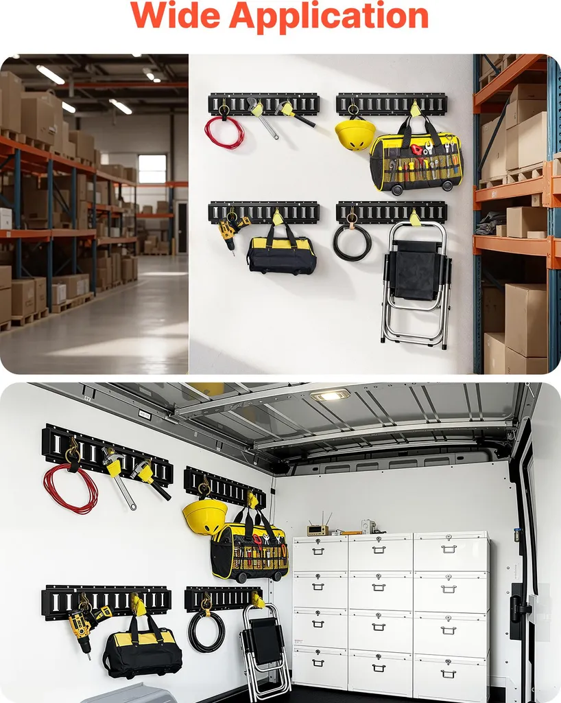 Rails d'ancrage E-Track pour camionnette et remorque avec 20 accessoires
