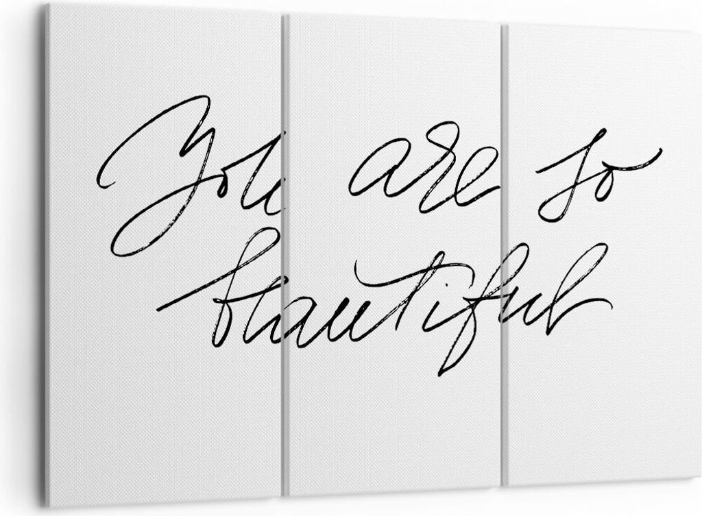 Bild auf Leinwand - Leinwandbild - 3 Teile - Du bist so wunderschön - 105x70cm - Wand Bild - Wanddeko - Wandbilder - Leinwanddruck - Bilder - Wand...