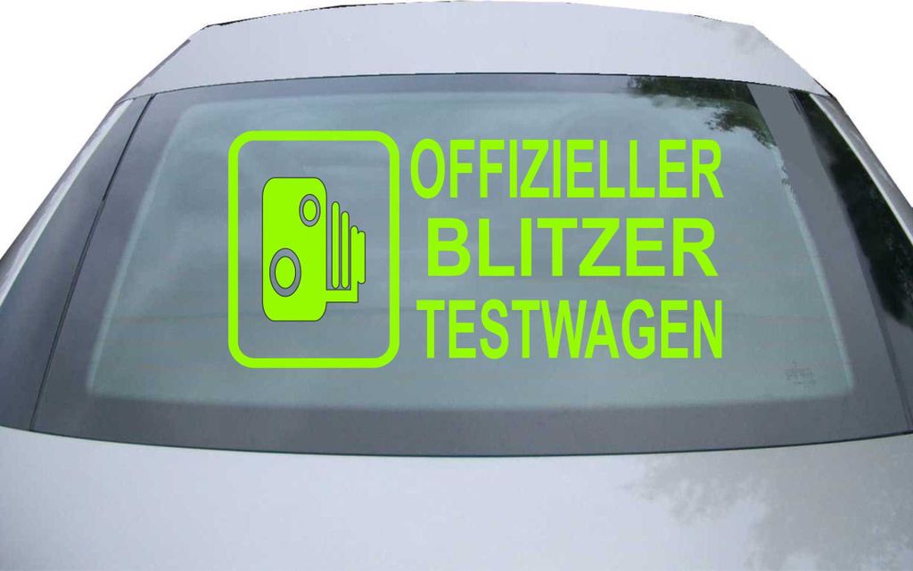 Indigos UG - Aufkleber Heckscheibe & Motorklappe DE6176 - neongrün - 600x286 mm - offizieller testwagen - Auto Scheiben Fenster Heckklappe Tuning...