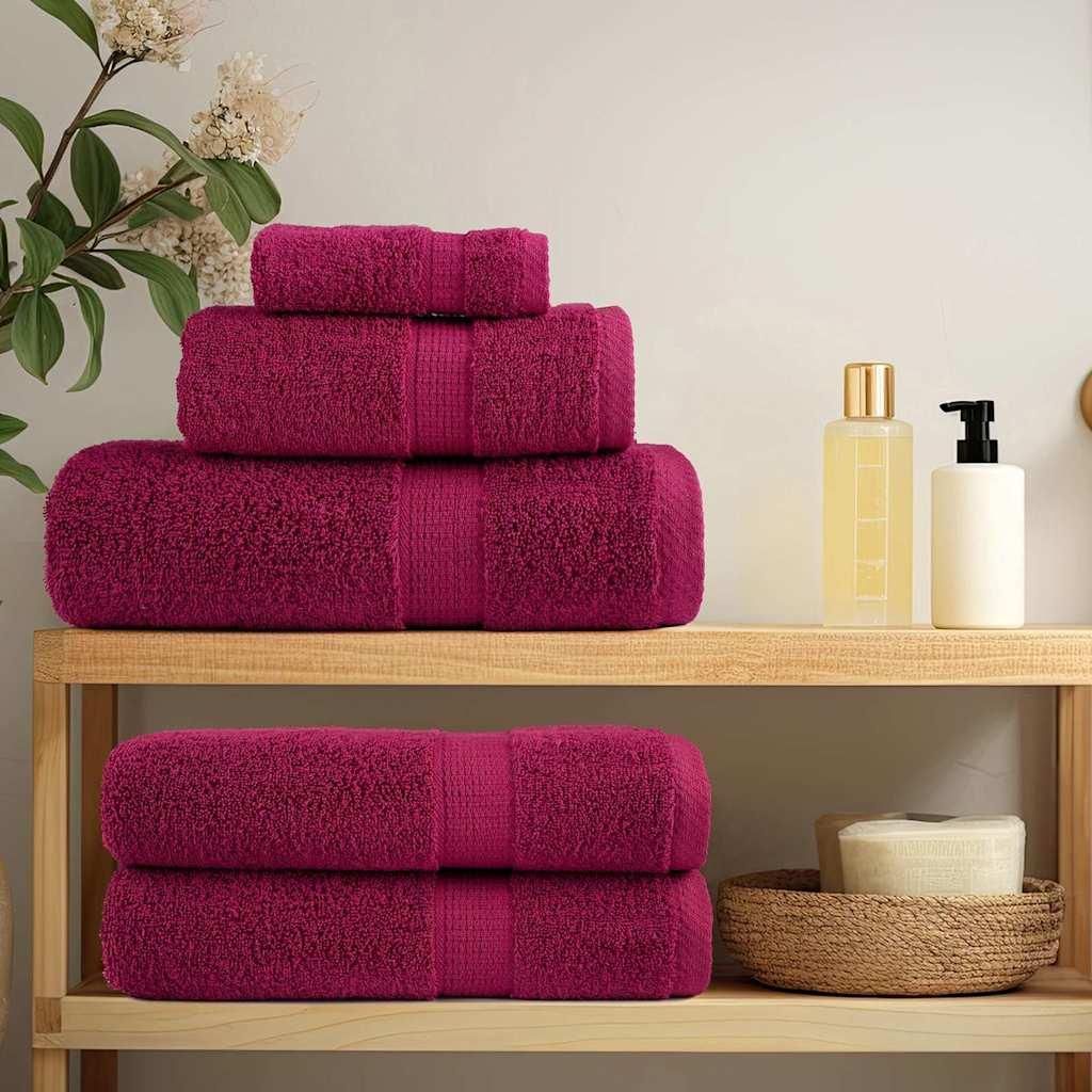Möbel Waschlappen SOLUND 4 pcs Bordeauxrot Baumwolle - Duschtücher 137201