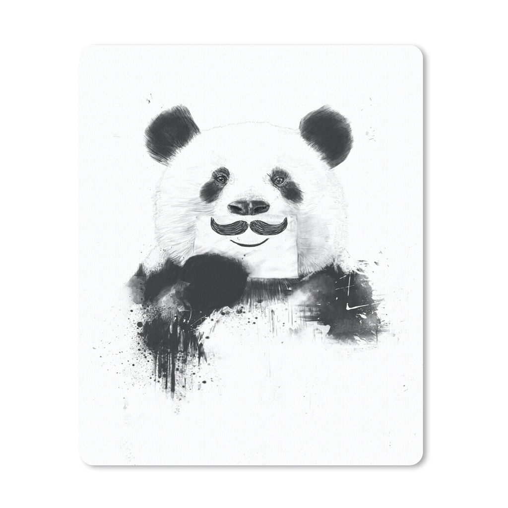 MuchoWow Mauspad Mousepad Panda - Schnauzbart - Papier - Weiß 30x40 cm - Mousepads - Maus Mat - Pad - Mausunterlage - Mausmatten