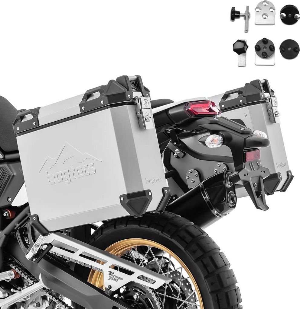 Motorrad Alukoffer Set # XW25 Aluminium Seitenkoffer 2x25 Liter + Adap