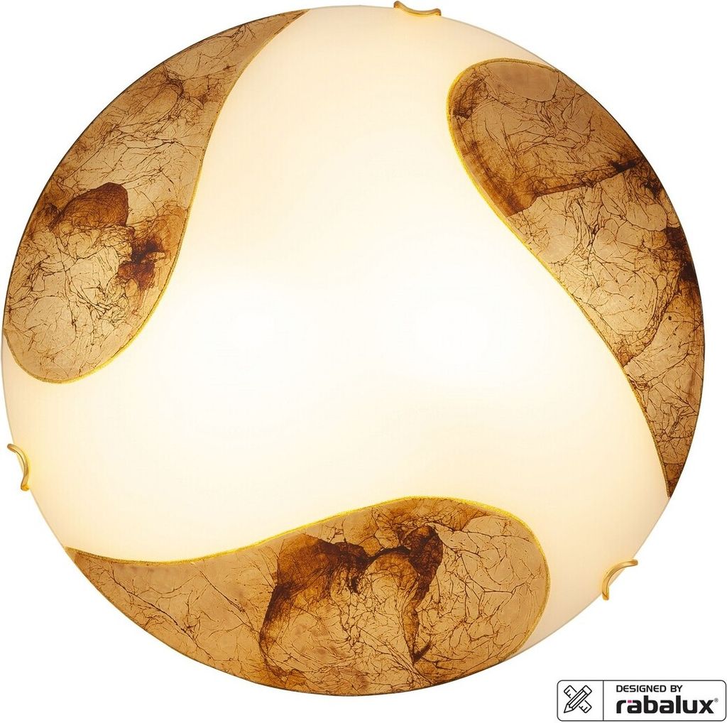 Rabalux 1942 Deckenleuchte 2 Spots Art gold, E27, weiß-gold, rund, Klassisch, ø400mm