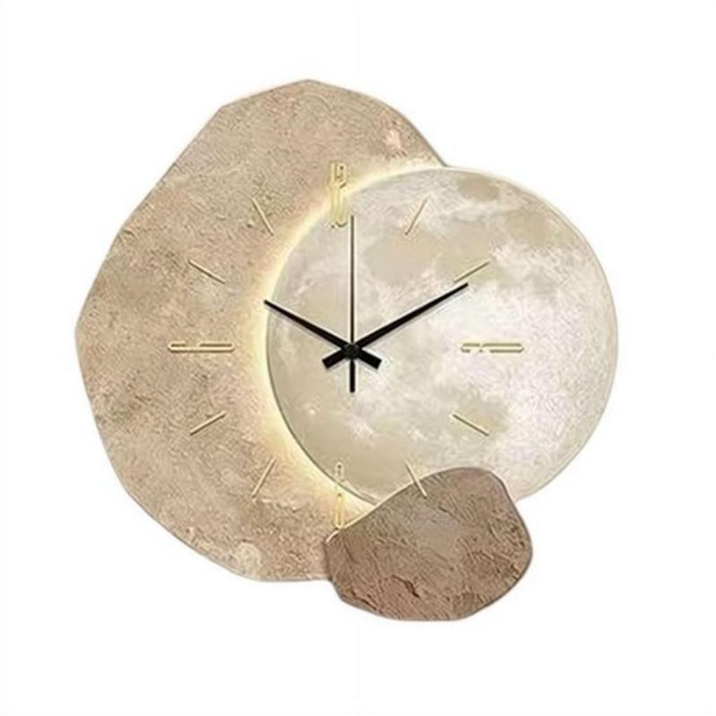 Moderne digitale Wanduhr  Nordisches Design Leise– Goldglas Produktbild 