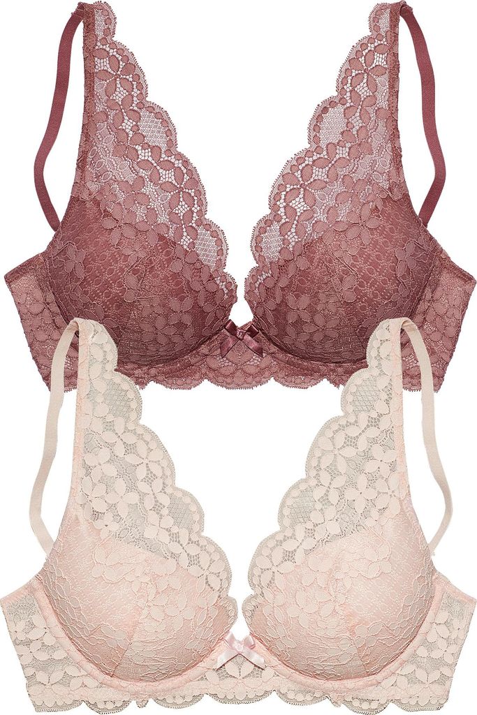 PETITE FLEUR Push-up-BH rosenholz+rosé Größe 85 Cup D