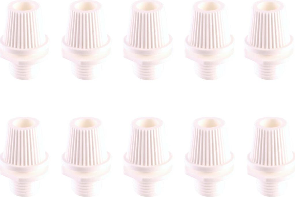 Klemmnippel weiß schwarz transparent Gewinderohr 3cm 5cm 10cm M10 Mutter Scheiben Nippel - Variante: 10x Klemmnippel weiß