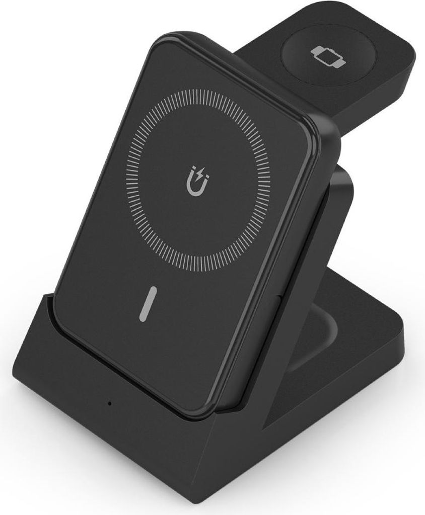 Aisens Wireless-Ladegerät 4-in-1 15W mit Powerbank Schwarz