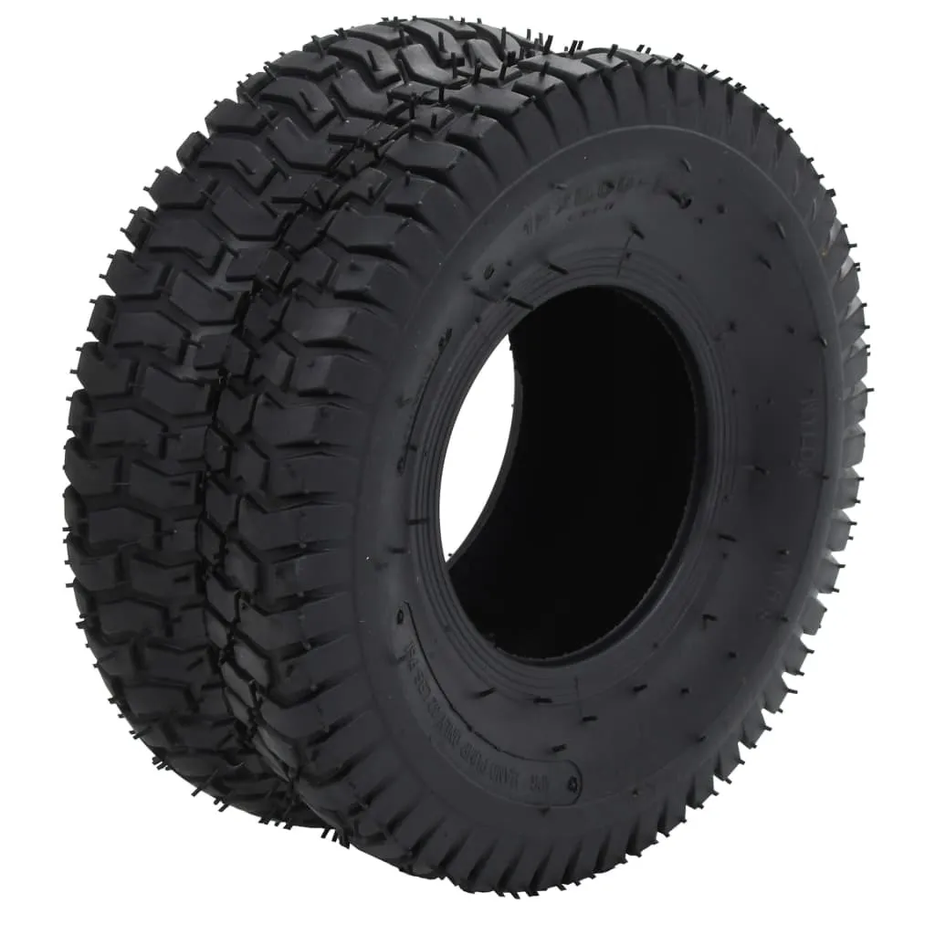 Pneus de brouette 15x6.00-6 4PR renforcés en caoutchouc noir - 2 unités
