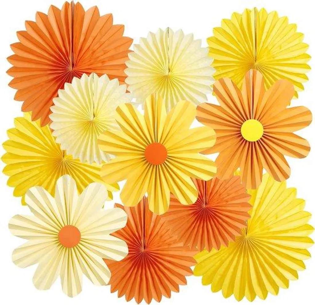 Décoration de fête Fleurs : set 11 fanions papier pour embellir vos murs