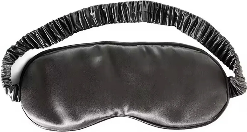 Masque de sommeil soie H-1 noir idéal pour voyage, avion et repos