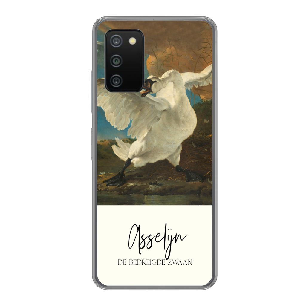 MuchoWow Handyhülle Schutzhülle Hülle für Samsung Galaxy A03s Der gefährdete Schwan - Asselijn - Alte Meister Silikon Softcase Handy Hülle ...
