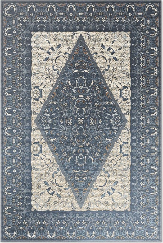 Ombre Blau Vintage Arabisch Blau – Vinylteppich – 100x150 cm – Indoor Teppich – Flur – Pflegeleicht – Modern
