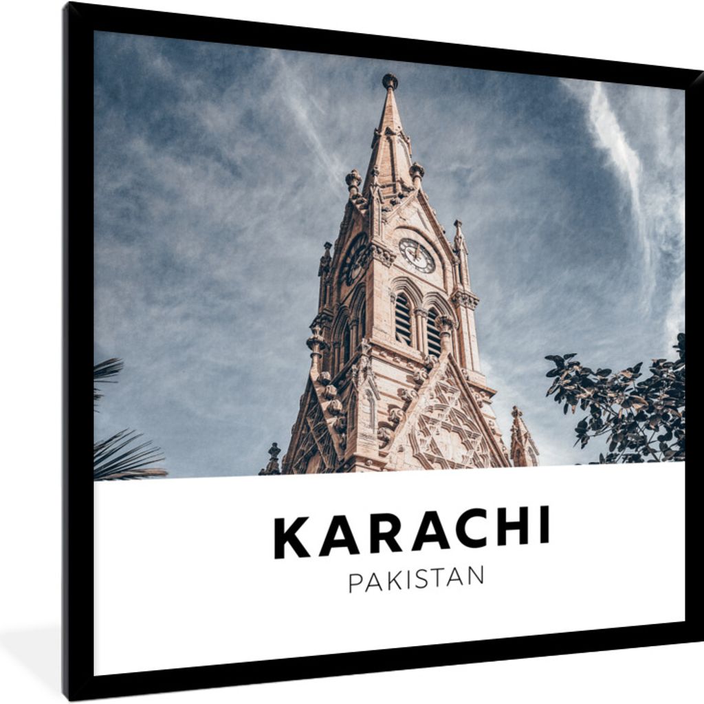 MuchoWow Gerahmtes Poster Pakistan - Turm - Architektur 40x40 cm - Poster mit Schwarzem Bilderrahmen Wandposter Rahmen Foto Bilder - Mit Rahmen -...