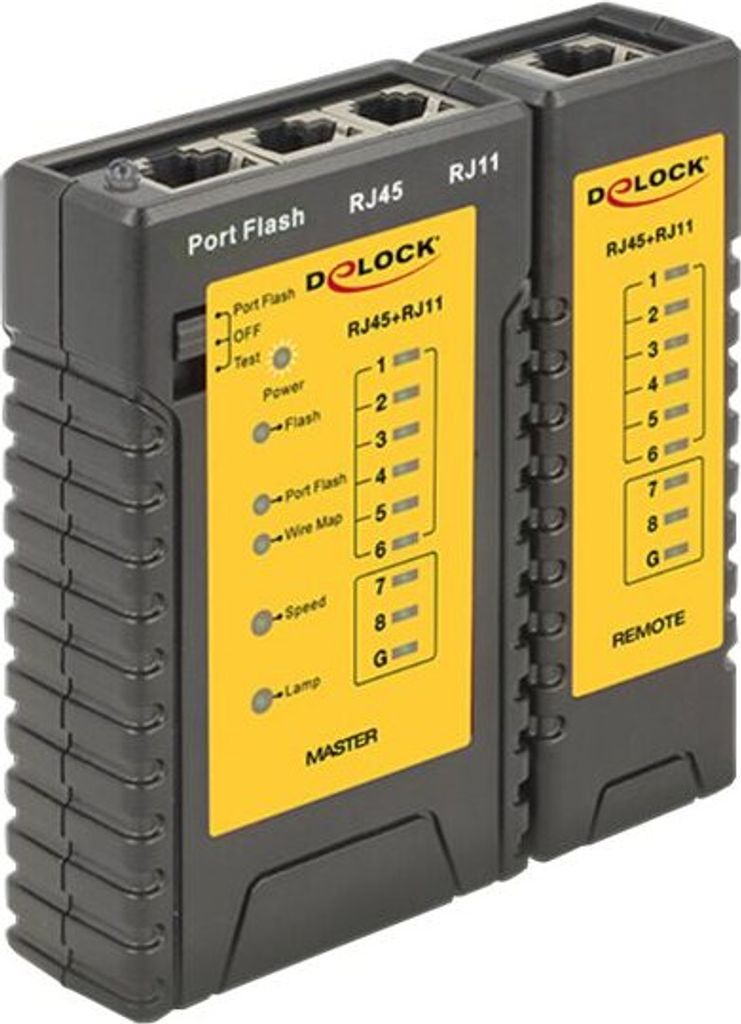 DELOCK Netzwerk Tester RJ45/RJ12 LED Portfinder-Funkt.
