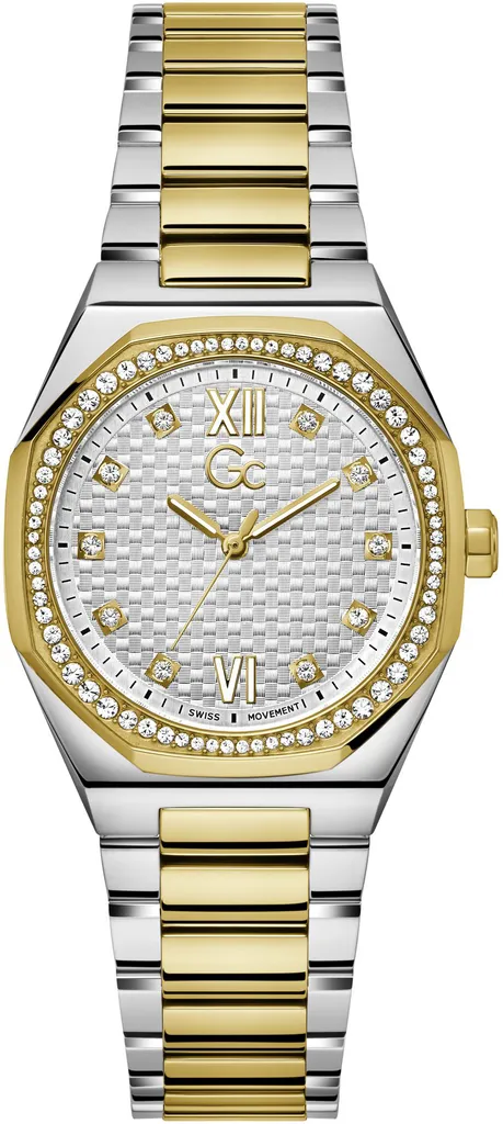 Montre Gc Z25002L1MF Coussin Sleek - Bracelet Argenté et Cadran Nacre