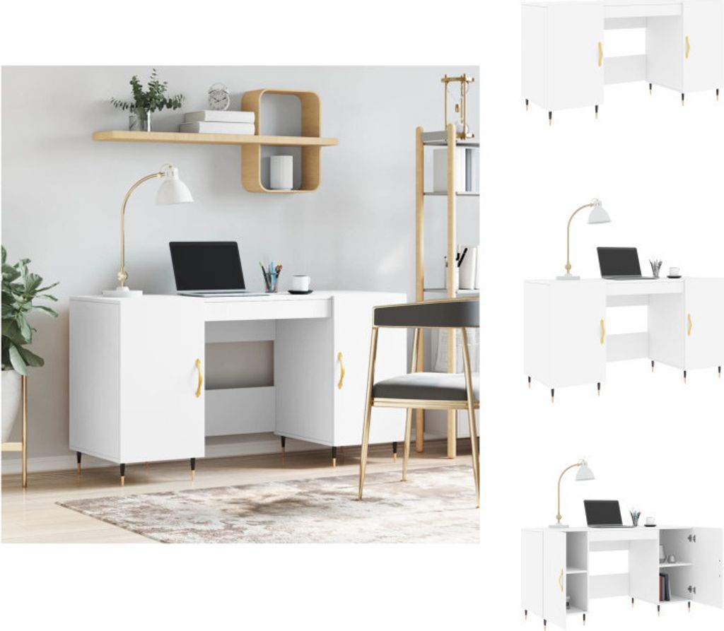 vidaXL Schreibtisch Weiß 140x50x75 cm Holzwerkstoff -  Produktbild 
