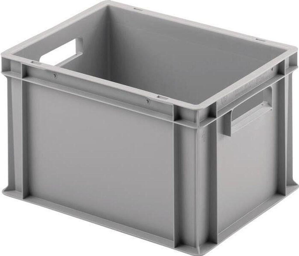 Transportstapelbehälter L400xB300xH235mm o.Deckel hellgrau PP offene Durchgriffe