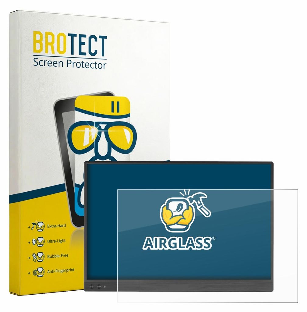 BROTECT Schutzglas für ASUS ZenScreen MB16NCG Schutzfolie Panzer Folie Glas Display Schutz klar