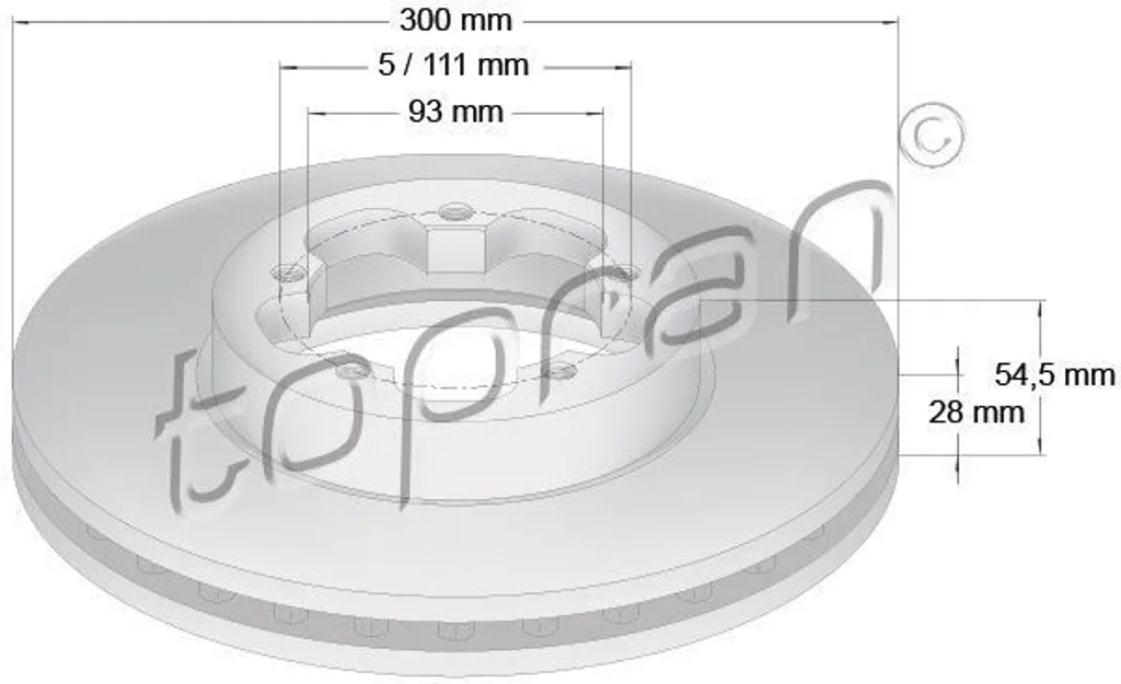 Disque de frein avant TOPRAN 303 975 pour Ford Transit OE 6C111125AA